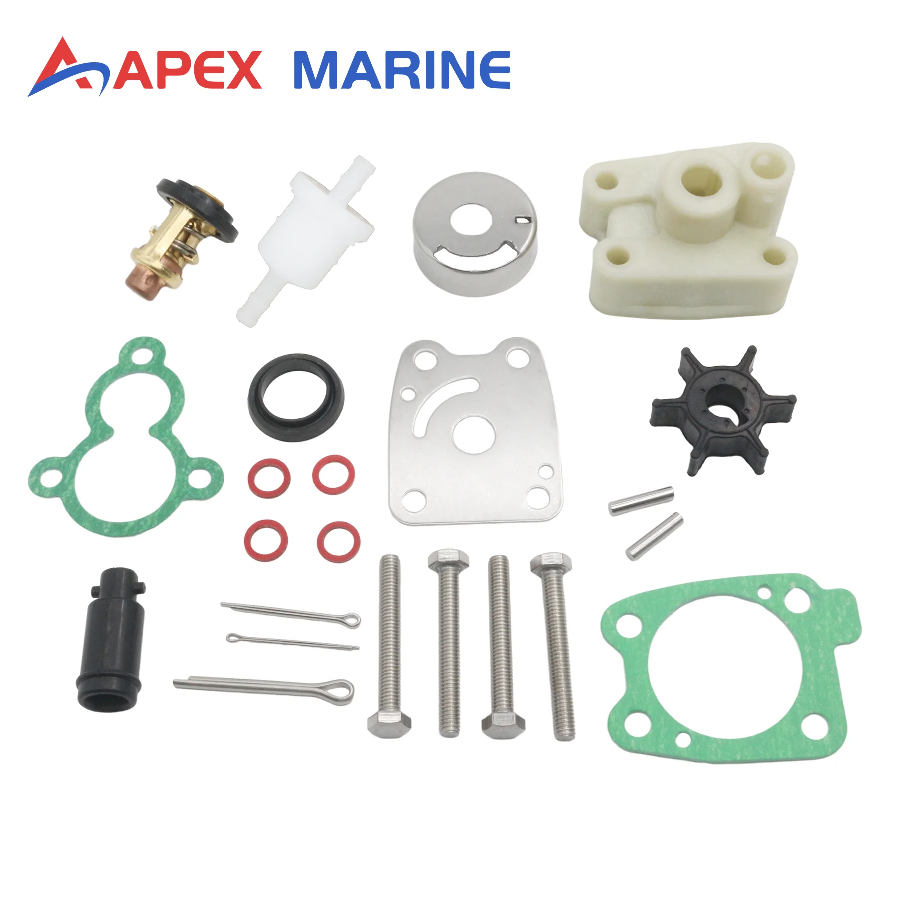 Kit de Servicio de Mantenimiento para Motor Fuera de Borda Yamaha 4 Tiempos F4B F5A F6C, Kit de Bomba de Agua 6EE-W0078-00 con Filtro de Combustible 68T-24251-00