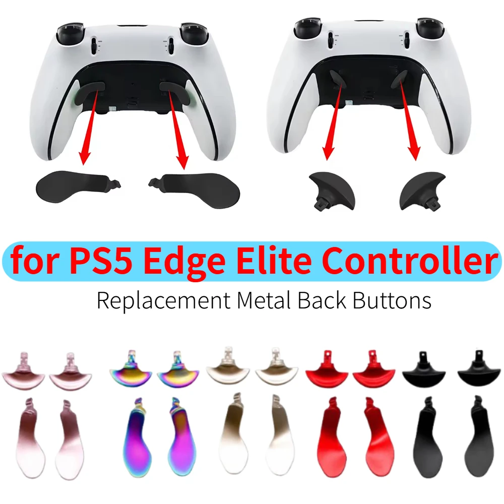 4PCS/Set Metal Back Buttons for PS5 Edge Elite Controller Back Paddles Triggers Buttons Replacement DIY Accessories Gaming Parts