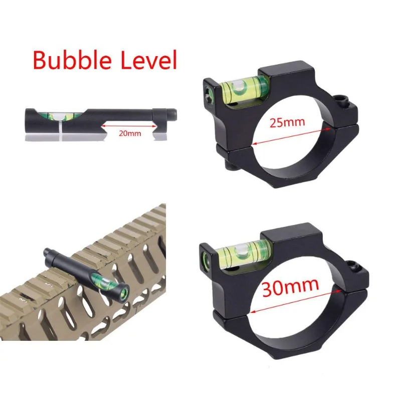 Rifle Scope Bubble Level 25.4mm/30mm Spotting Ring Bubble Spirit Level Balance Pipe Airsoft Barrel Tube Mount