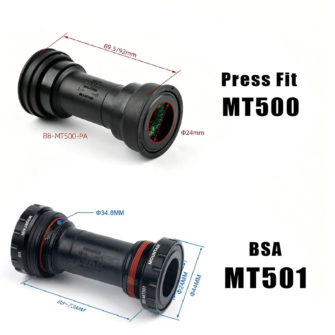 WUZEI MTB Carbonfaser-Kurbelgarnitur 165 170 175mm Mountainbike-Kurbelsatz 24mm Ti AL-7075 Achse 3-Loch Fahrradkurbel für Shimano – Detail 1