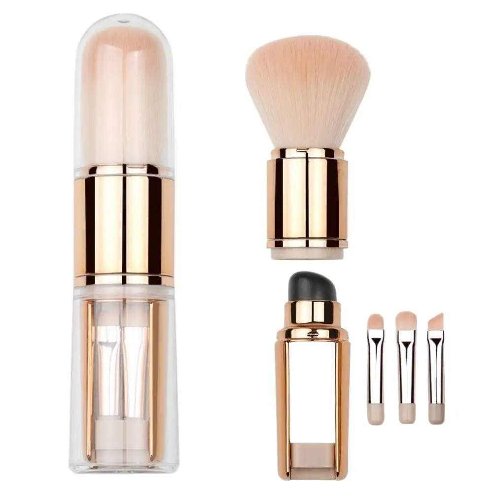 Fashion Eye Shadow Brush Makeup Brush Set Convenient Soft 5 in 1 Makeup Brush Set Dustproof Stretchable Concealer Brush Journey
