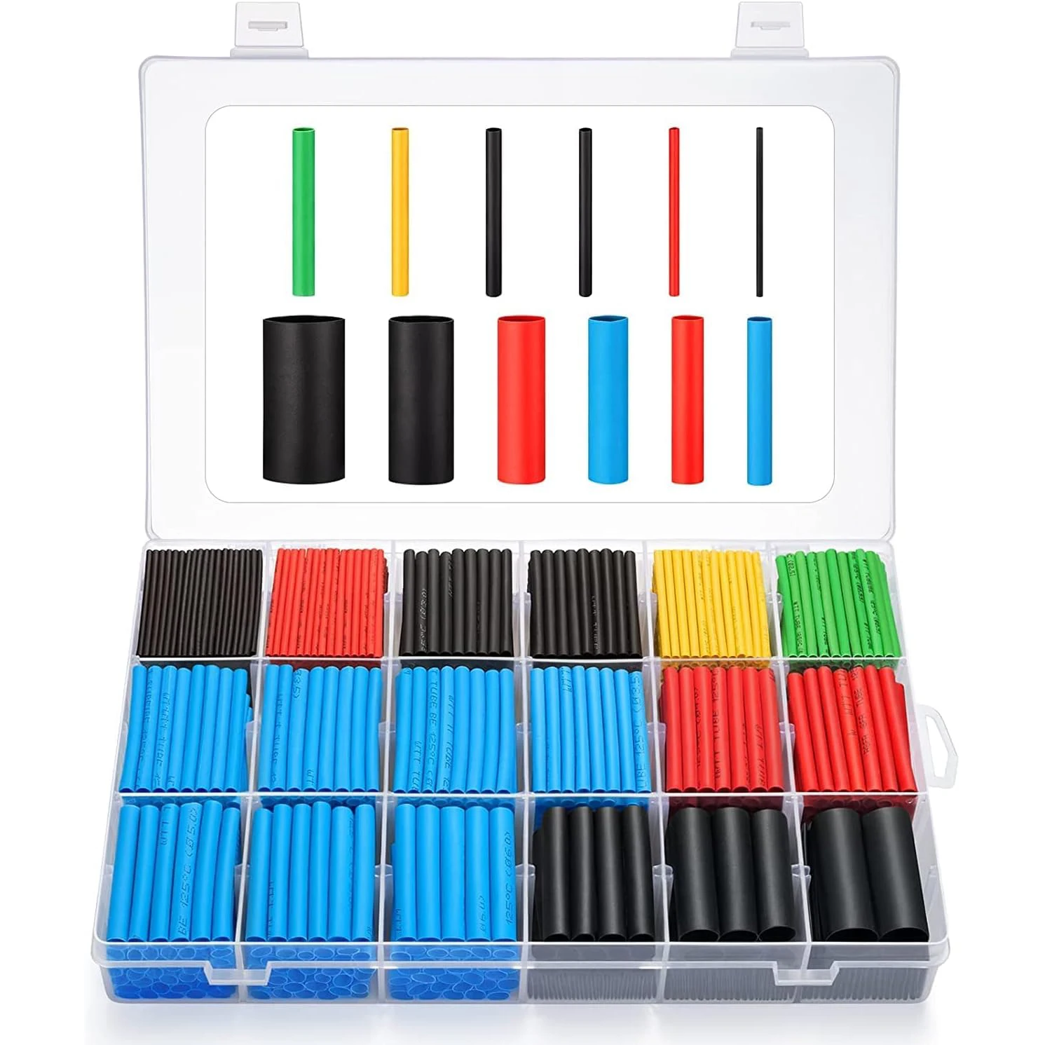 1120PCS Heat Shrink Tubing 2:1, Electrical Wire Cable Wrap Assortment Electric Insulation Heat Shrink Tube Kit in box