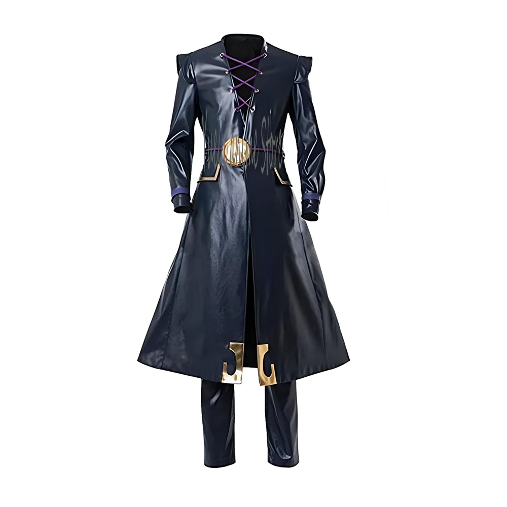 Anime Cosplay Abbacchio Leone Costume men women black PU Outfit for Halloween Christmas Party Costume