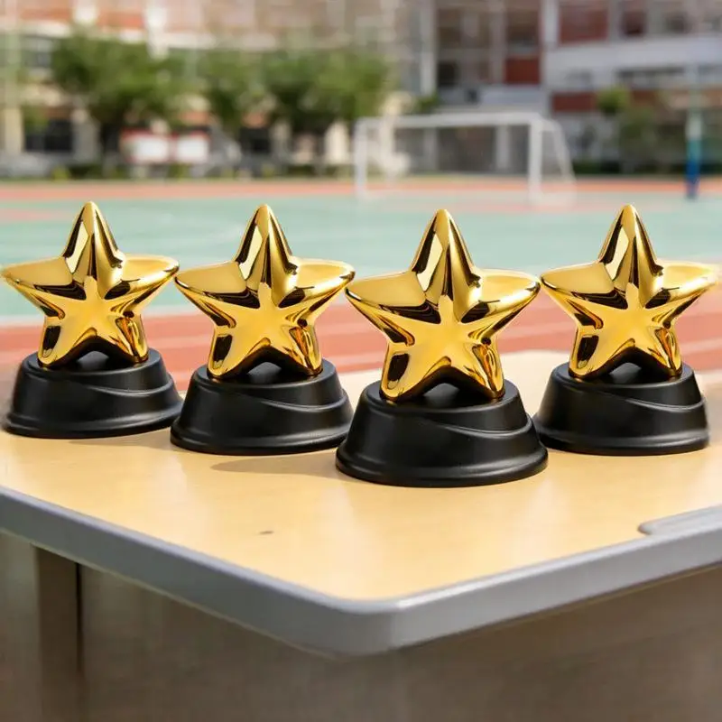 Mini Star Trophy Award Cup Gold Plastic Trophies For Kids School Competition Ceremony Student Awards Reward Souvenir