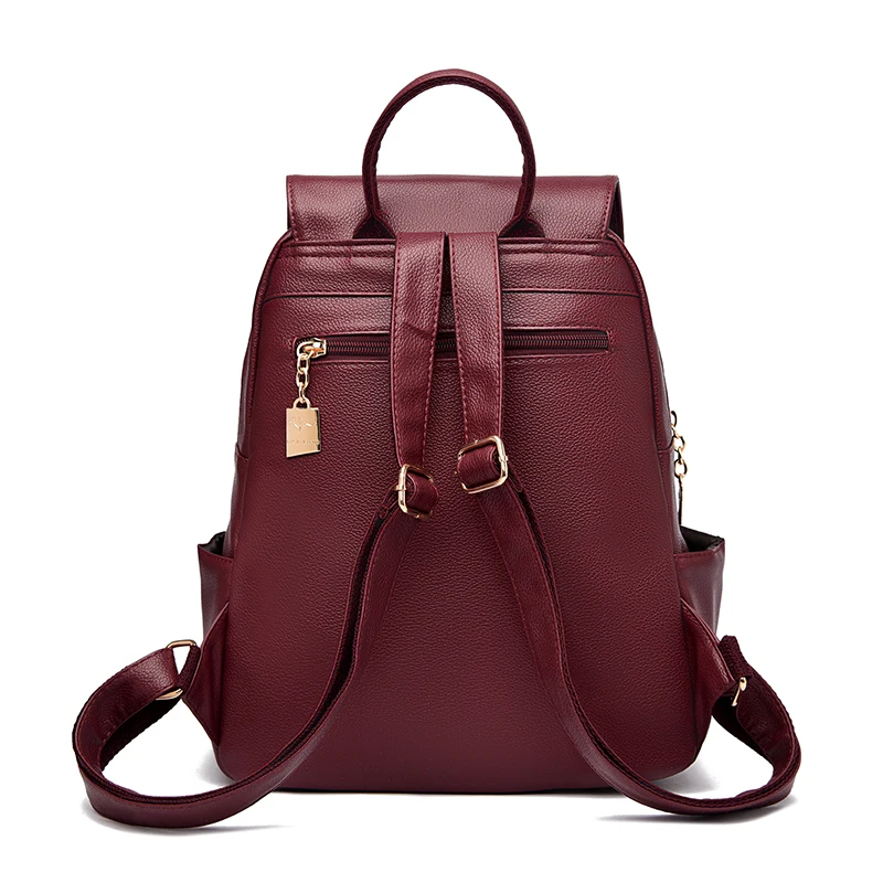 2026 NEW Women High Quality Leather Backpack Large Capacity School Shoulder Bags for Teenage Girls Travel Backpack