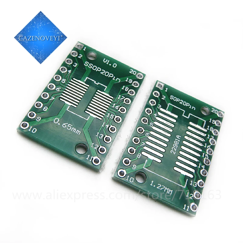 10pcs/lot TSSOP20 SSOP20 SOP20 to DIP20 PCB Transfer Board DIP Pin Board Pitch Adapter In Stock