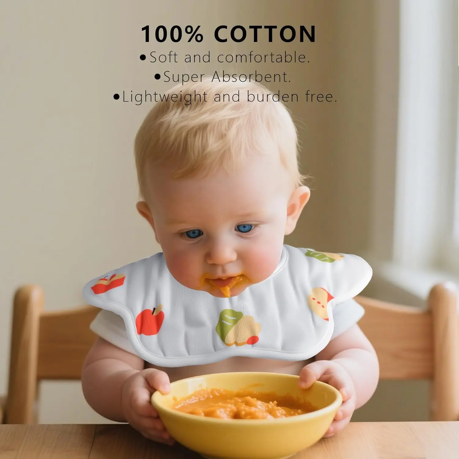 8 قطعة من مرايل الأطفال المصنوعة من القطن العضوي مرايل لحديثي الولادة قابلة للتعديل مريلة أطفال فائقة النعومة وماصة للجنسين للأطفال الصغار #3