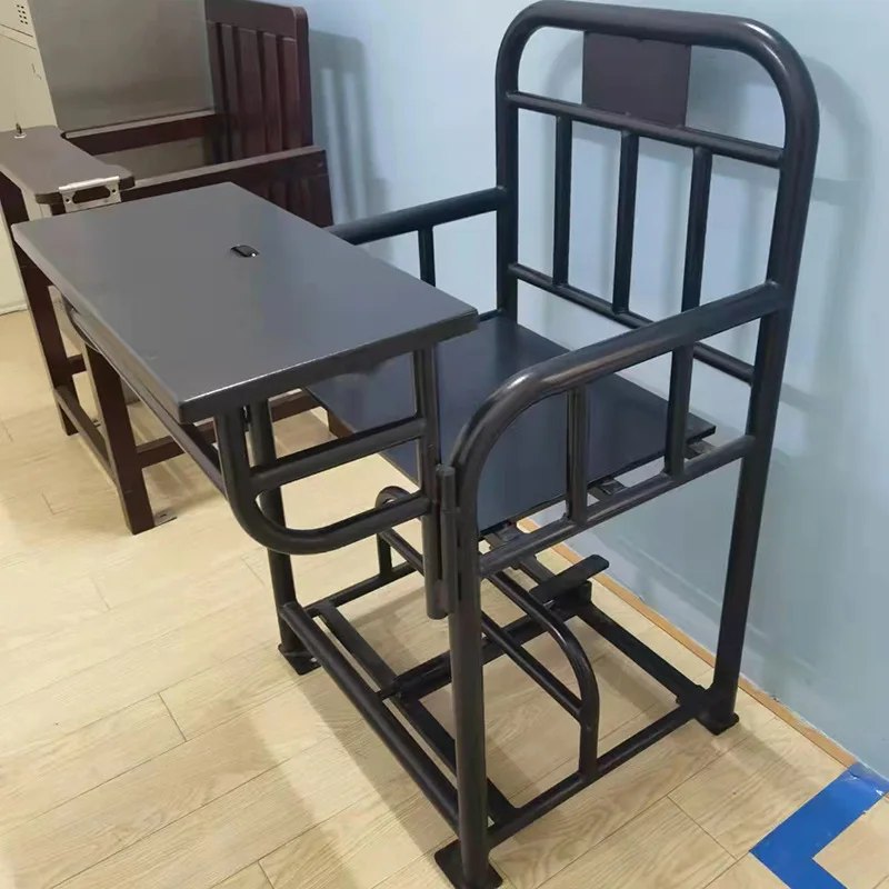 Interrogation chair in the conversation room of the detention center, interrogation chair in the lien room, safety belt lock