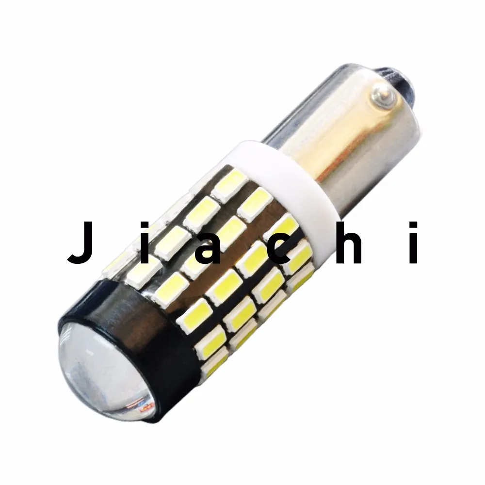 

jiachi 10PCS BA9S Car LED CANBUS Bulbs Error Free 3014 54LED For Car Side Wedge Light Interior Signal Lamp 12V Universal White