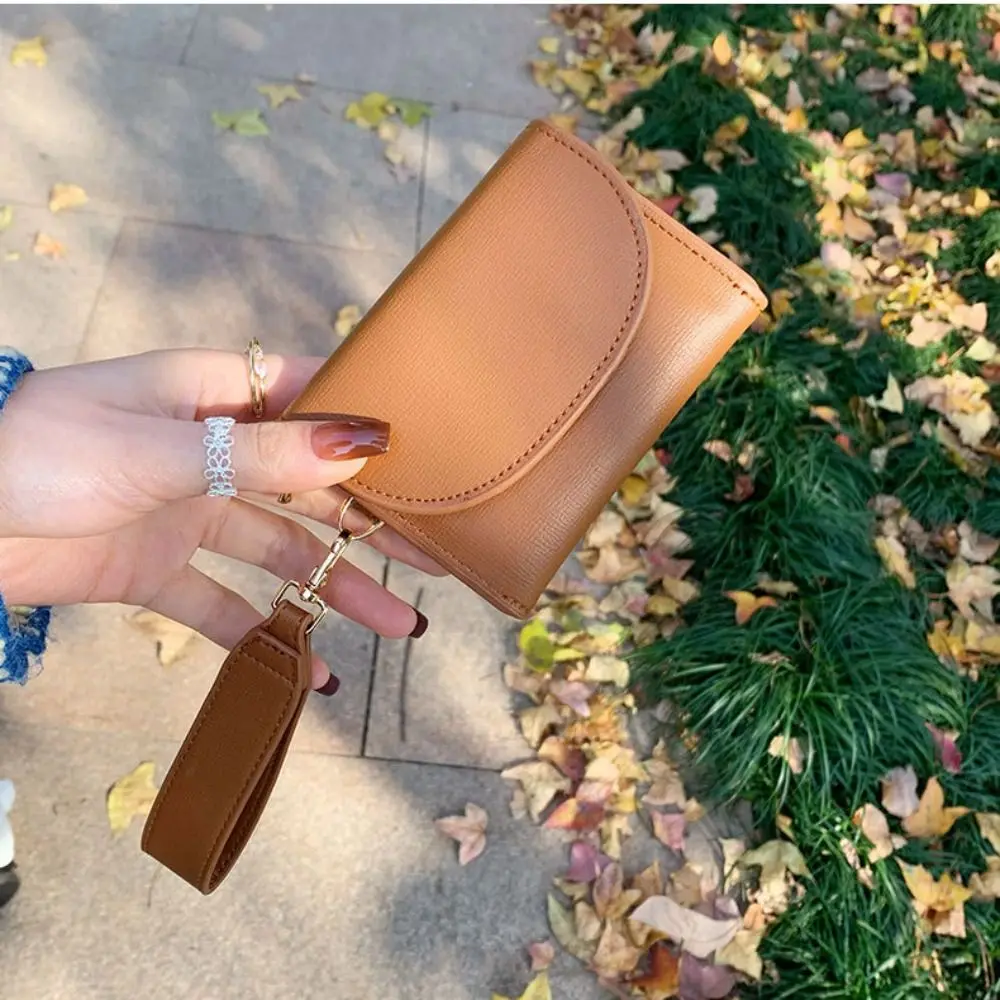 محفظة بسيطة بحزام عريض على الطراز الكوري، حقيبة بطاقات رفيعة للغاية، حامل بطاقات متعدد الوظائف، حقيبة للعملات المعدنية في الهواء الطلق