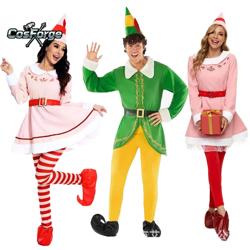 

Santa Claus Costume Christmas Adult Men's Costume for Stage Performance Santa Claus Queen Set Red Green