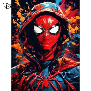 大人のためのスーパーヒーローペインティングキット,スパイダーマンのカラー,数字,アイアンマン,オイルペインティング,マーベル,バットマン,壁の装飾 -  AliExpress