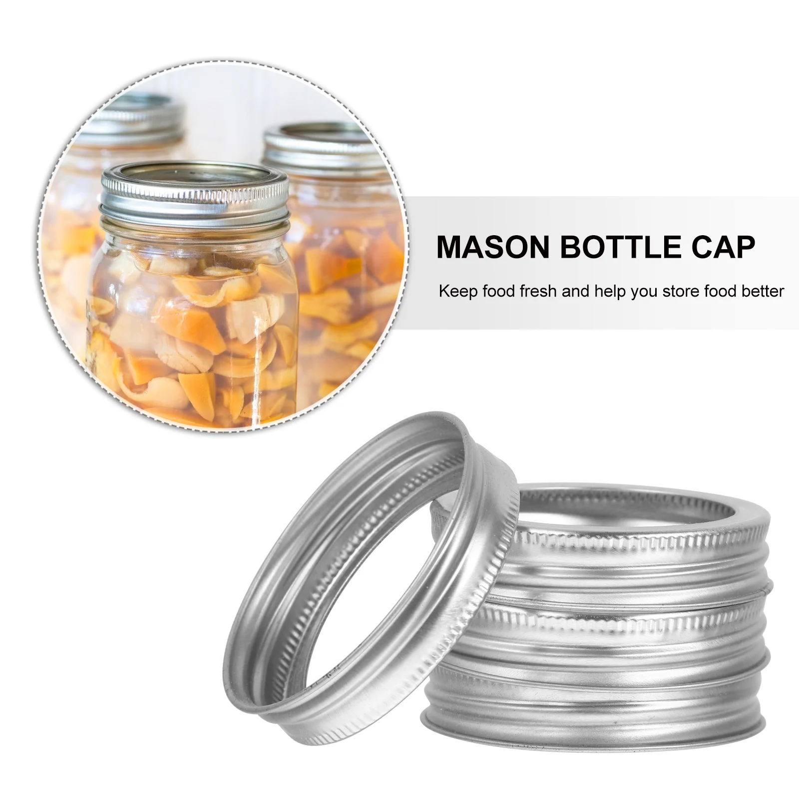 

24 Pcs Mason Jar Lids Bands Standard Split Type Mouth Canning Covers Dishwasher Safe Reusable Tinplate Storage Food