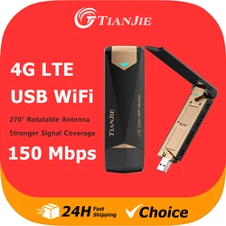 TIANJIE UF909 4G LTE universele draagbare WiFi-router 150 Mbps snelle draadloze USB-modem Multi-gebruiker-ondersteuning (tot 10 apparaten)