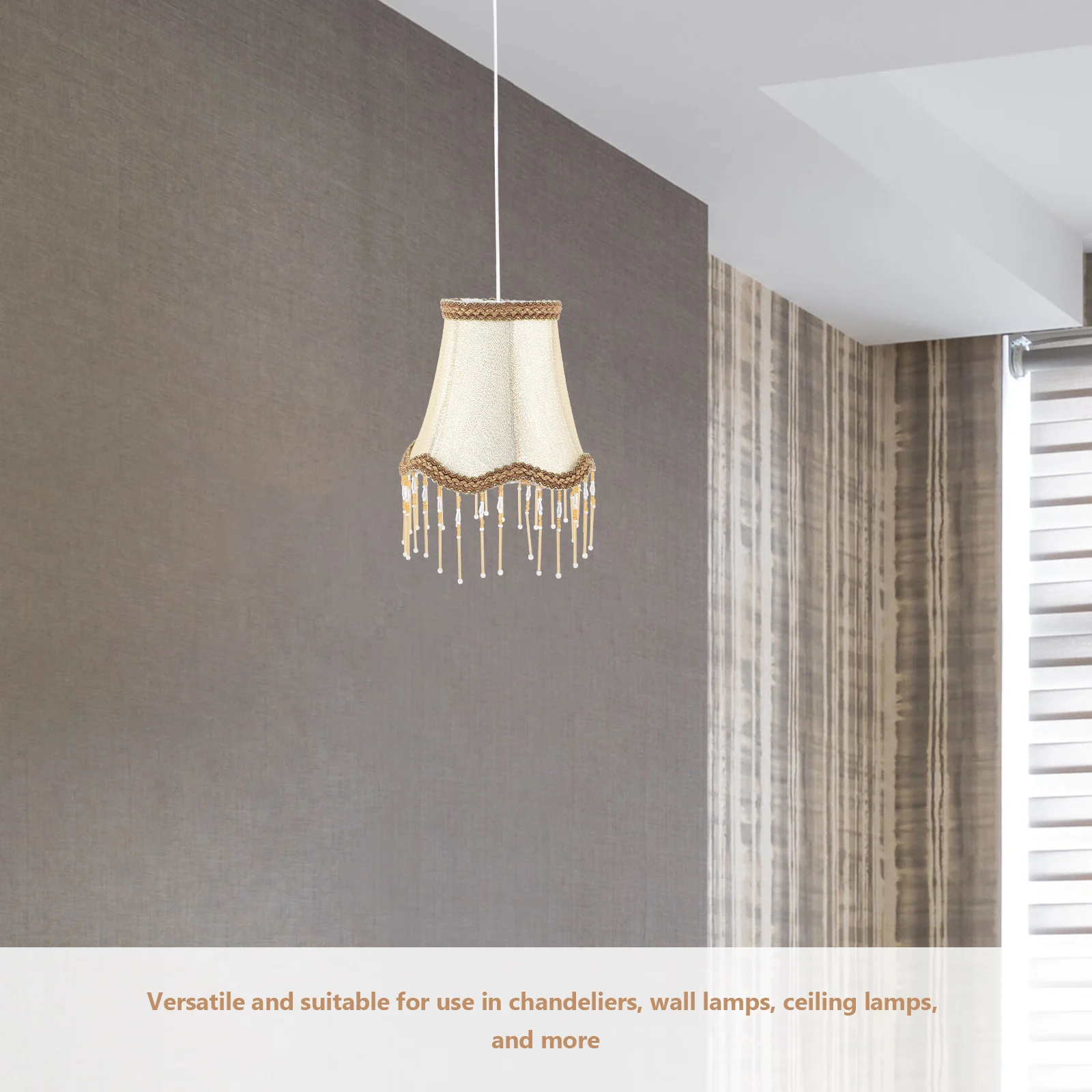 

Crystal Lampshade Beige Fabric Small Lampshades for Desk Wall Light Cloth Barrel Shades Accessories Table Office Retro