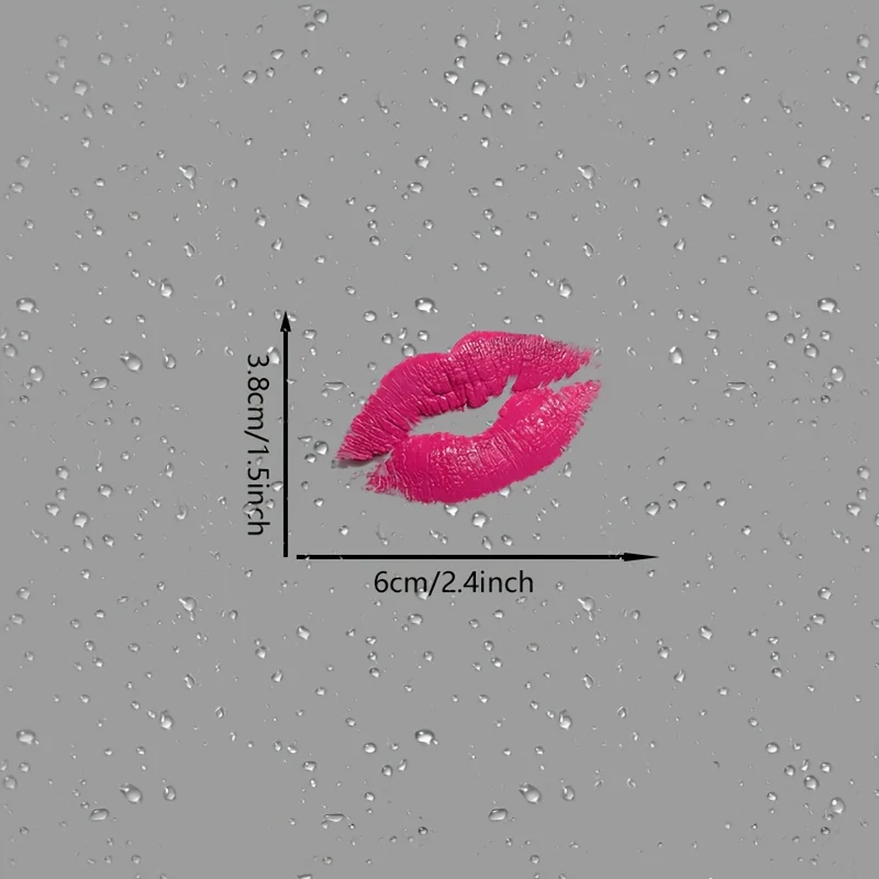 1set Pink Lips Vinyl Sticker, Self-Adhesive Durable Decal for Car Rearview Mirror Laptop Water Bottle Glass Decor, Holiday Gift