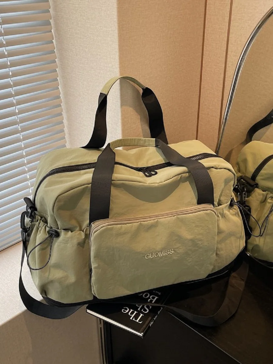 Bolsa de equipaje de viaje portátil para mujer, bolso de gran capacidad para hombre, bolsa de almacenamiento plegable, bolsa de fitness con separación de ropa seca y húmeda