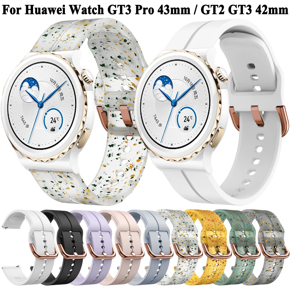 

20mm Wide Strap For Huawei Watch GT 3 GT3 Pro 43mm Watchband Huawei Watch GT 2 GT2 42mm Silicone Smart Band Bracelet Accessories