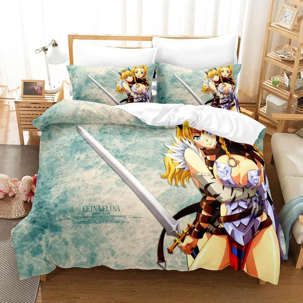 3D Print Anime Queen's Blade Bedding Set Single Twin Full Queen King Size Bed Set Adult Kid Bedroom Duvetcover Set Home Textile