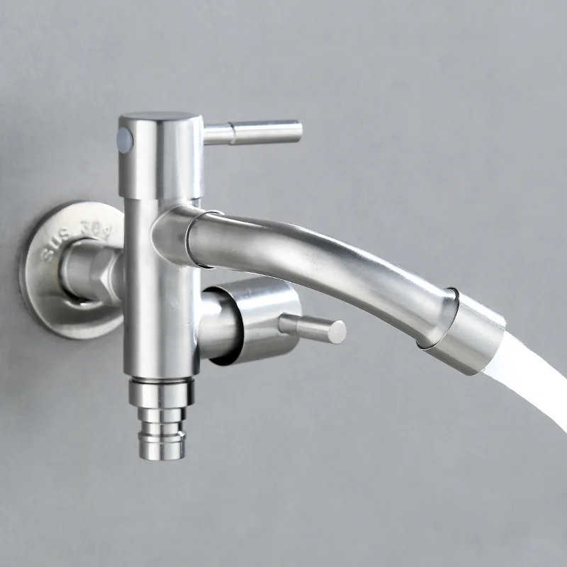Washing Machine Faucet Single Cooling 360 Rotate Nozzle Tap  Double Outlet Mop Pool Tap Fast Bidet Faucets Bathroom Accessories