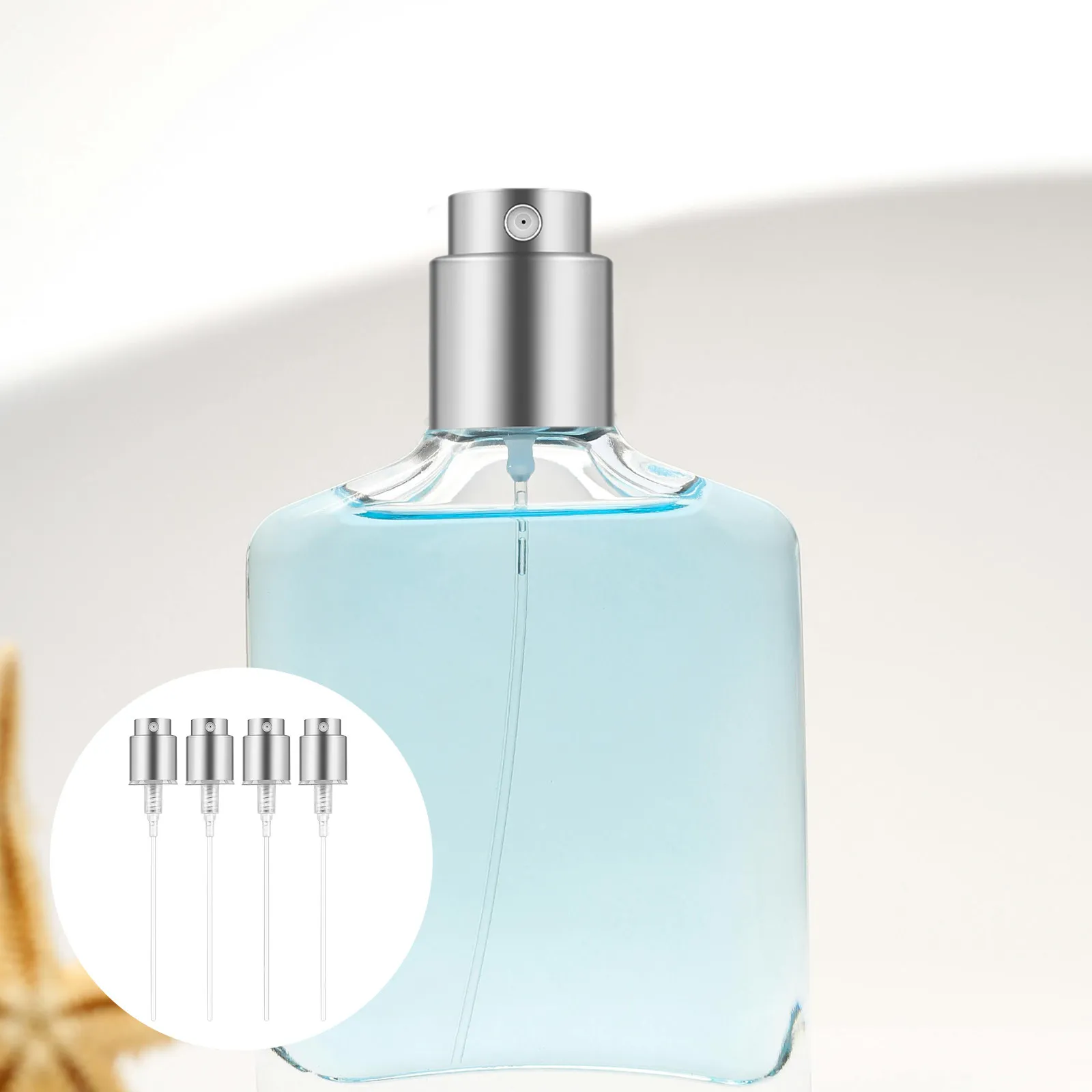 12Sets Perfume Spray Nozzle Replacement Silver Edge Fine Mist Sprayer Pump Head for DIY Fragrance Travel Use Leak Proof