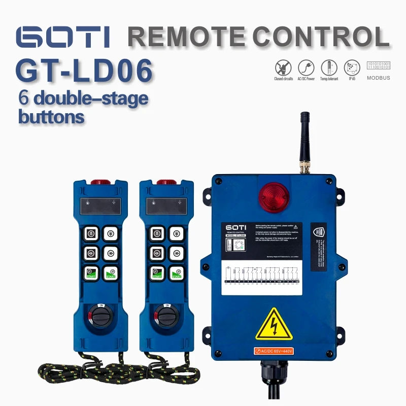 Imagem -02 - Goti-controle Remoto Industrial de Velocidade Dupla para Elevador do Guindaste Aéreo Ip65 Impermeável sem Fio Canais Gt-ld06