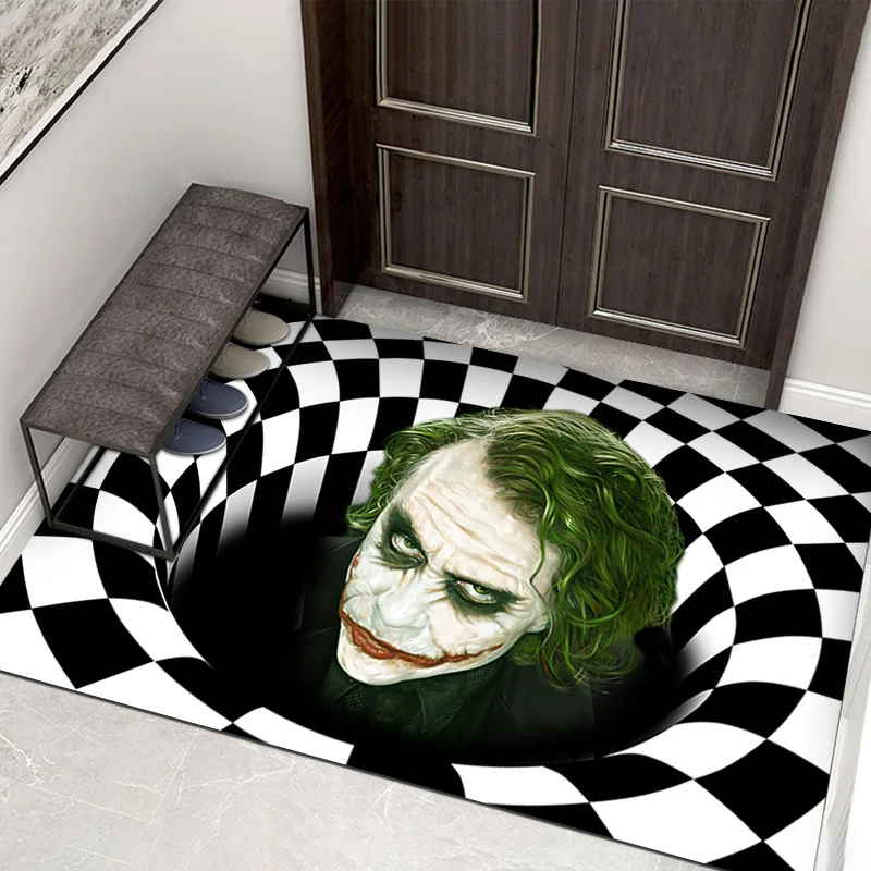 2023 Halloween Rug 3D Carpet Clown Trap Visual Carpet Floor Mat Horror Vortex Halloween Party Living Room Decor