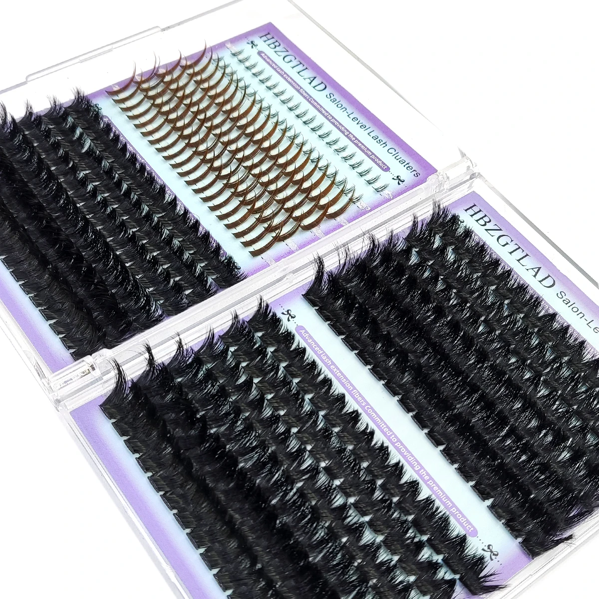 HBZGTLAD 60D-180D Volumen-Wimperncluster mit Spikes, Einzelwimpern-Cluster-Extensions, DIY Fairy/Manga-Stil – Detail 8