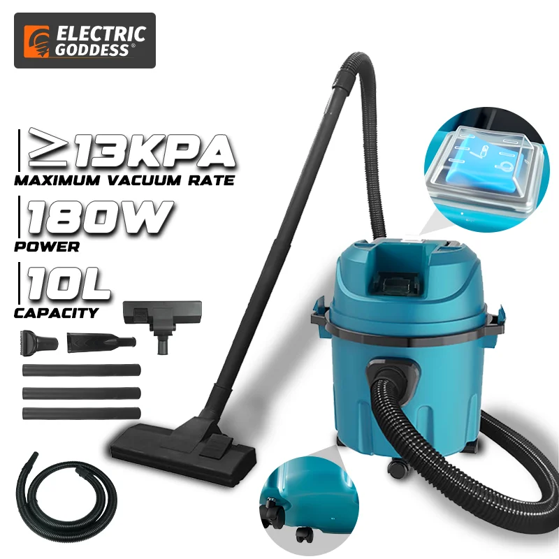 

Беспроводной пылесос для влажной/сухой уборки, 10 л, пылесборник, портативный домашний электроинструмент для чистки ковров для Makita, аккумуляторный штифт 18 В