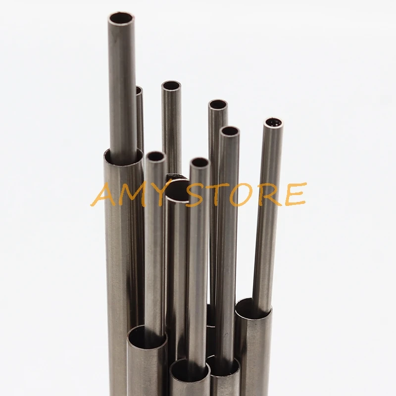 5 pces prata 304 tubo capilar de aço inoxidável od 0.4mm id 0.18mm comprimento 250mm polido