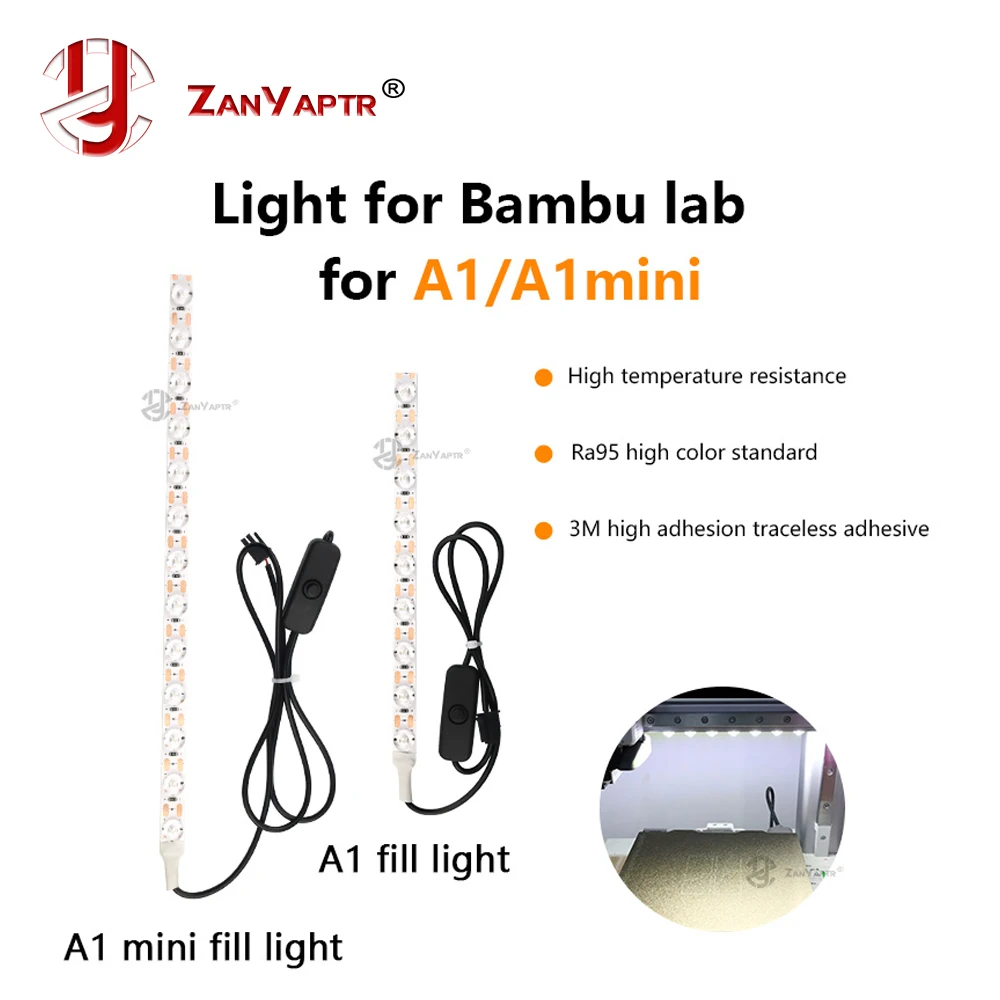 Bambu Lab A1 미니 LED 라이트 스트립 필 라이트, Ra95, 24V, 슈퍼 브라이트, Bamblab 3D 프린터, A1 미니 액세서리 