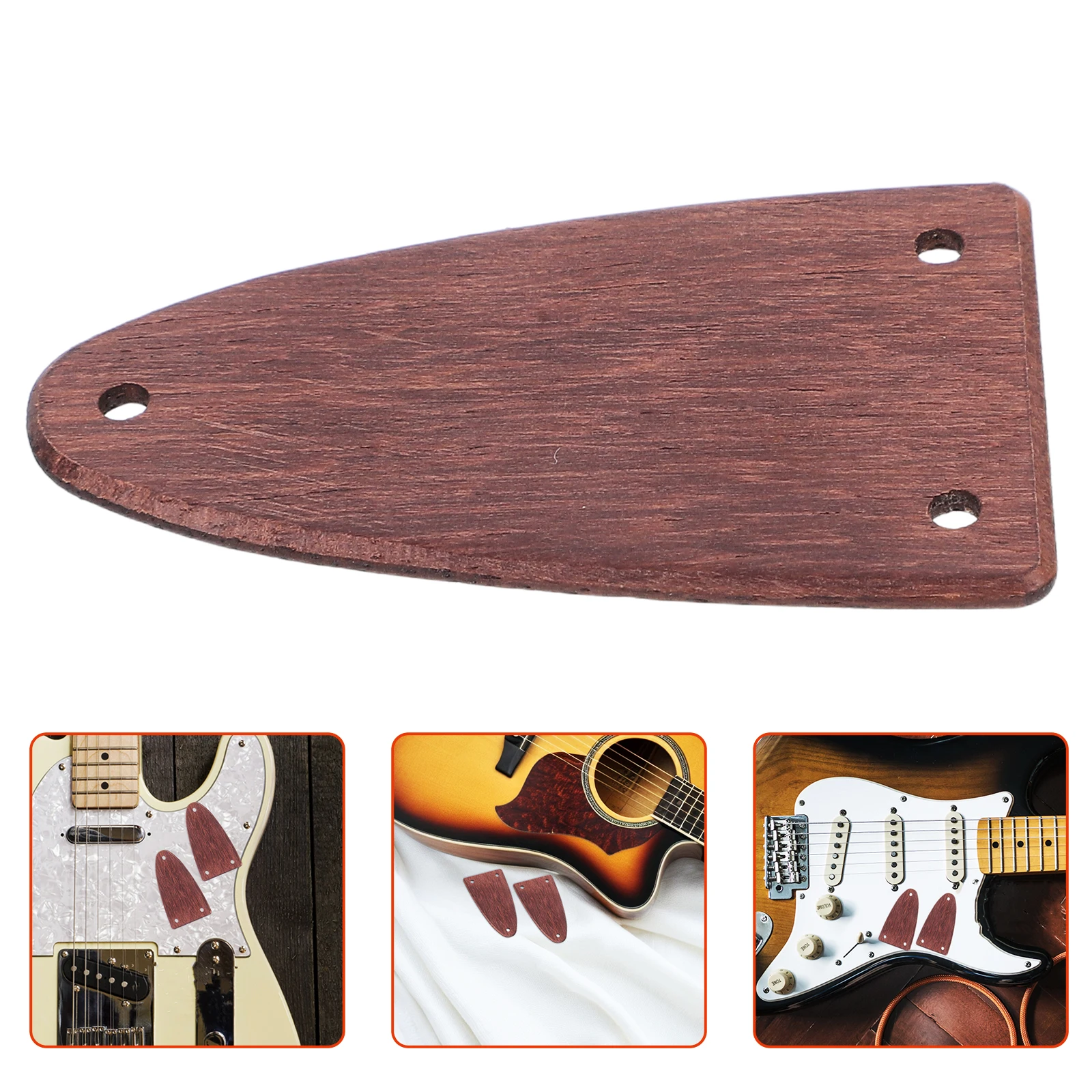 

2 Pcs Solid Wood Electric Guitar Accessories Replacement Part Musical Instrument Parts Headstock Covers
