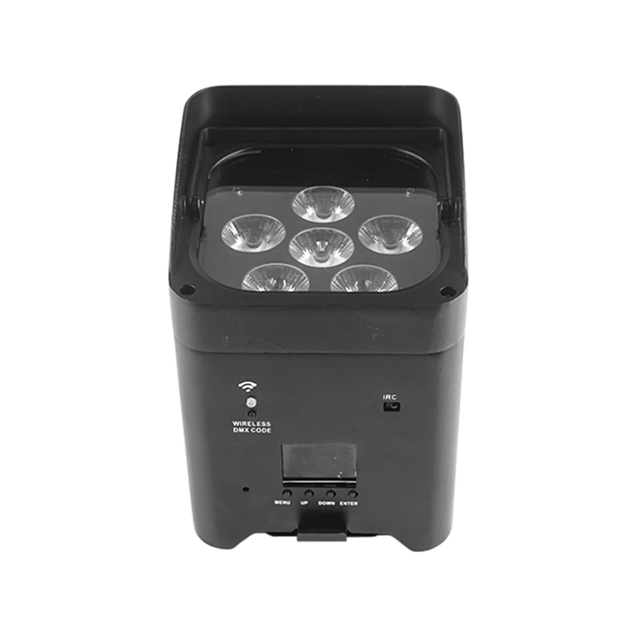 بطارية تعمل بالطاقة Uplights قابلة للشحن الاسمية يمكن 6x18 واط RGBWA + UV LED Uplight 9600 مللي أمبير APP/العن بعد/DMX512 أضواء المسرح التحكم Uplight