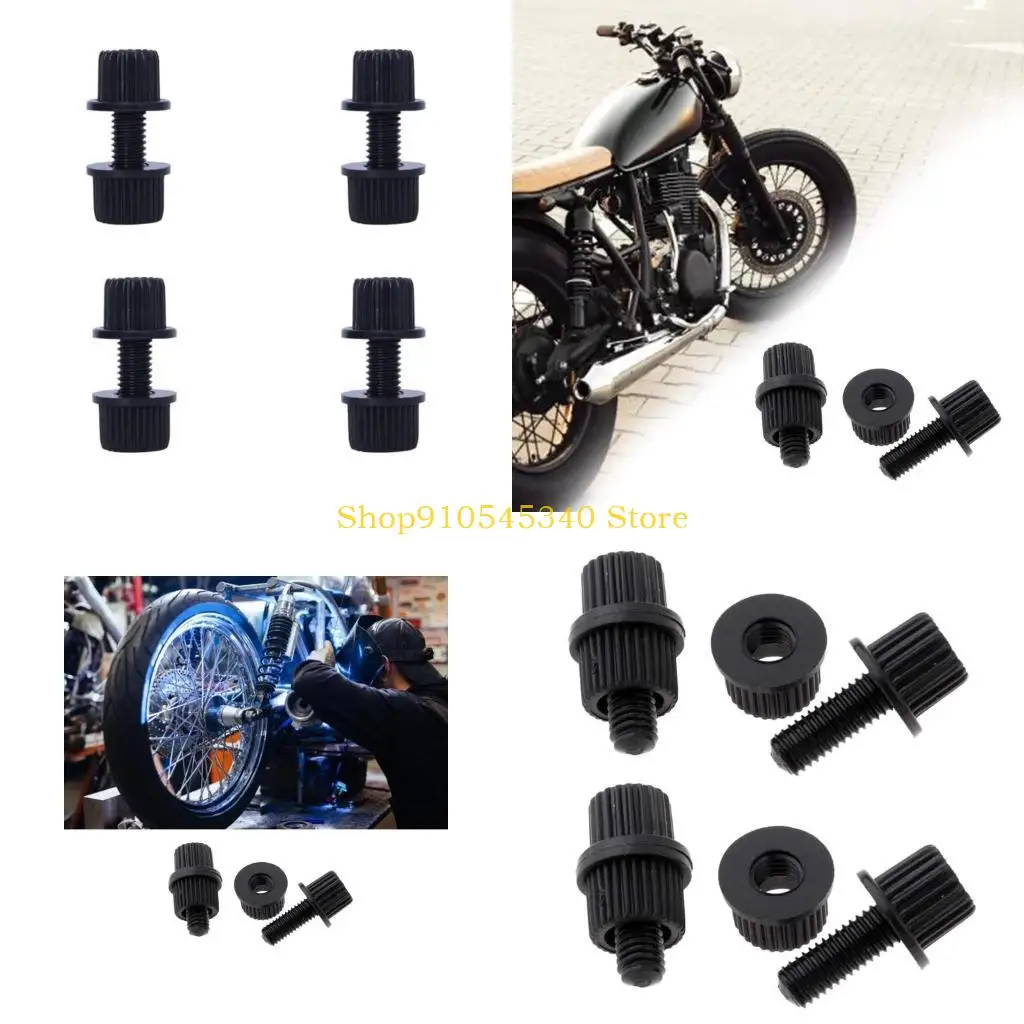 

U2JA 4pcs Durable Nylon License Plate Fasteners for Motorcycles Rustproof Screws Motorbike Mounting Hardware for Easy Install
