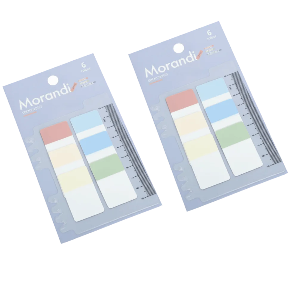 2set 6 Colors Transparent Sticky Notes Waterproof Self-Adhesive Translucent Sticky Notes PET Sticky Notes File Classification