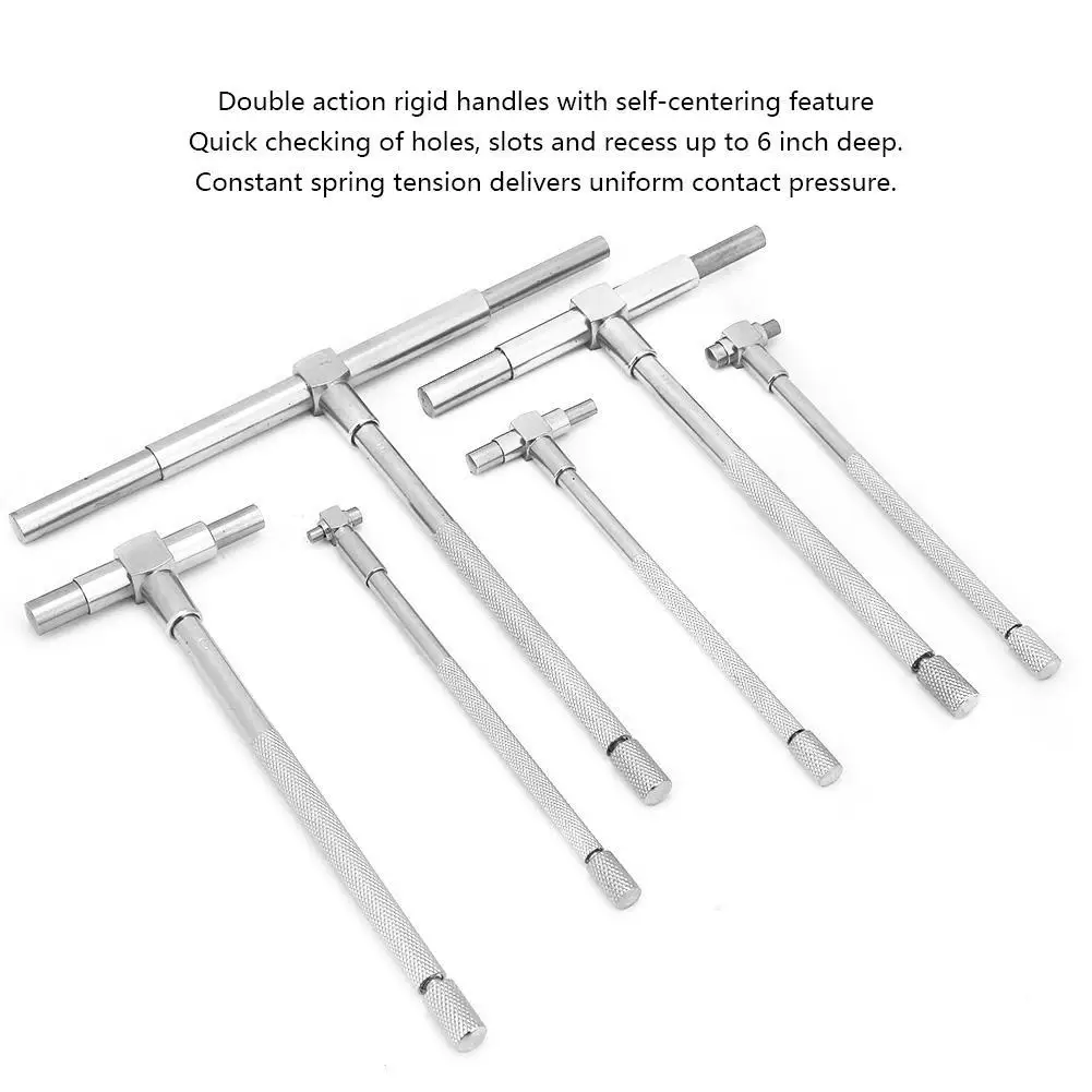 6Pcs Set Telescopic Gauge Set Micrometer Measurement Bore Engineers Kit 8-150mm