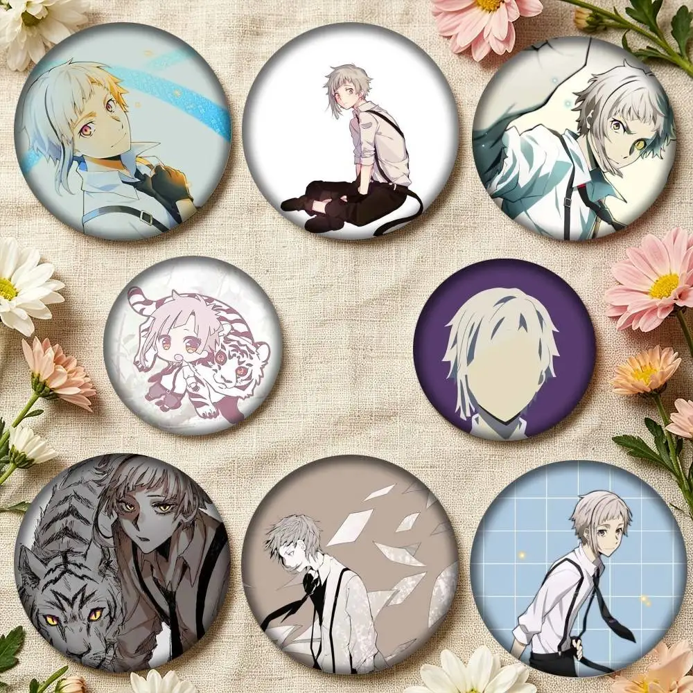 B-Bungo Stray Dogs A-Atsushi Tiger  25 32 44 58 75mm Badges Personalized Round Brooches Pins Accessory Gift