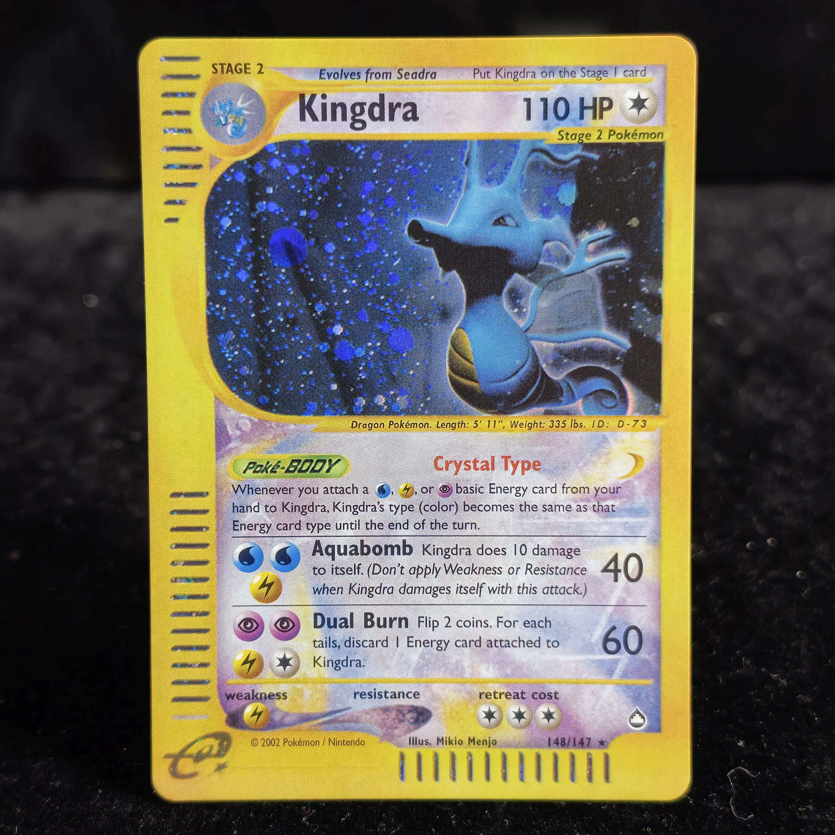 PTCG Vintage e-Series Crystal Type Set Skyridge Aquapolis Kabutops Lugia Kingdra Crobat Golem Nidoking Holo Foil Proxy-Karten – Detail 11