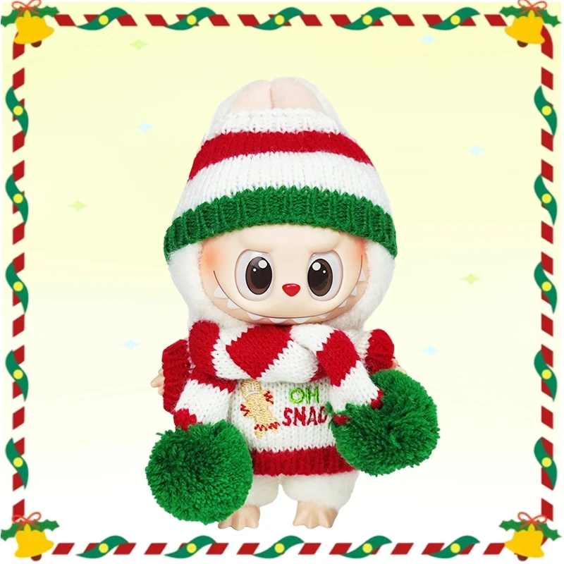 

17cm Mini Plush Doll'S Clothes Outfit Accessories For Korea Kpop Exo Labubu Idol Christmas tree snowman set Clothing Gift