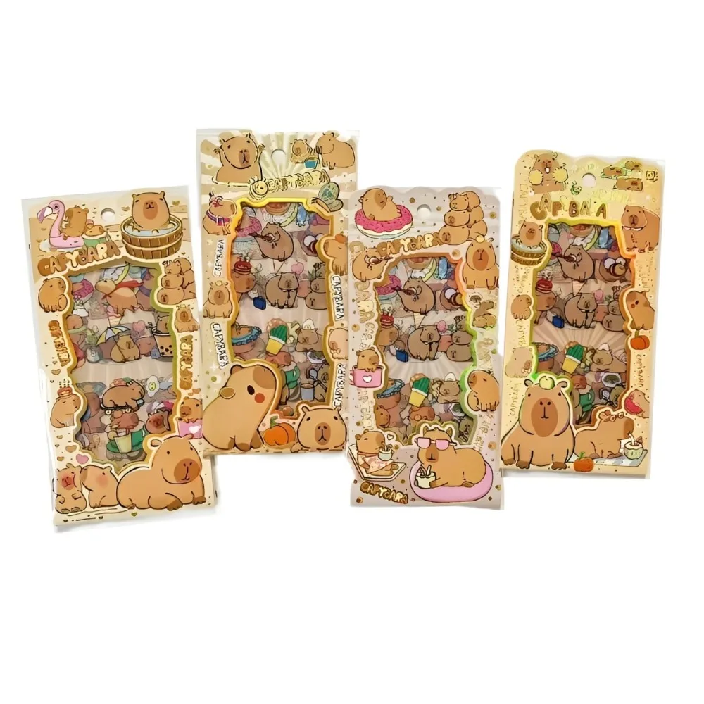 4pcs/set Funny Capybara Stickers Painting Cute DIY Scrapbooking Collage Sketchbook Stickers Children