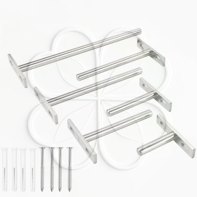Concealed Floating Shelf Support Heavy Duty Rustproof Steel Rod Wall Mounted for DIY Indoor Outdoor Storage Shelf Projects