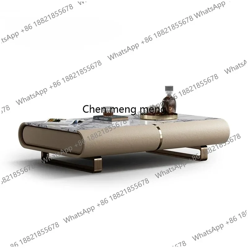 Italian coffee table villa large flat floor living room new light luxury high sense square coffee table