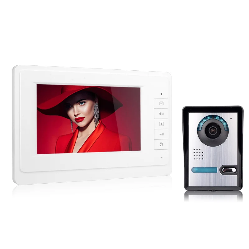 Kit de sistema de intercomunicación de video para puerta, timbre con cable, panel para llamada a prueba de lluvia, cámara IR par