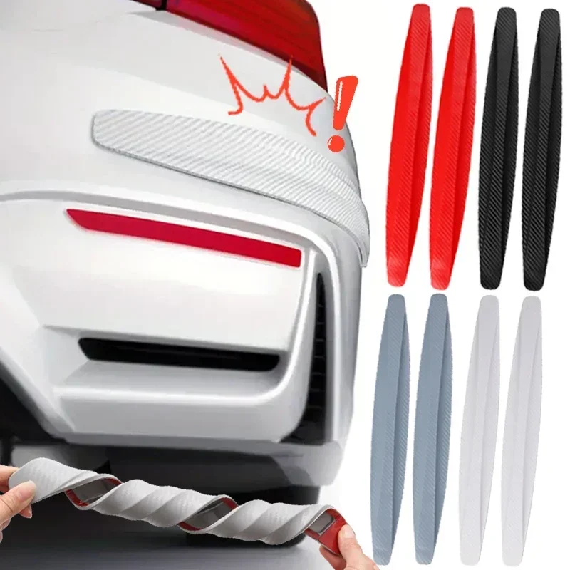 4/6PCS Car Anti-Scratch Protection Strip - Front/Rear Bumper & Door Body Adhesive Pad, Anti-Collision Strip for Door Opening