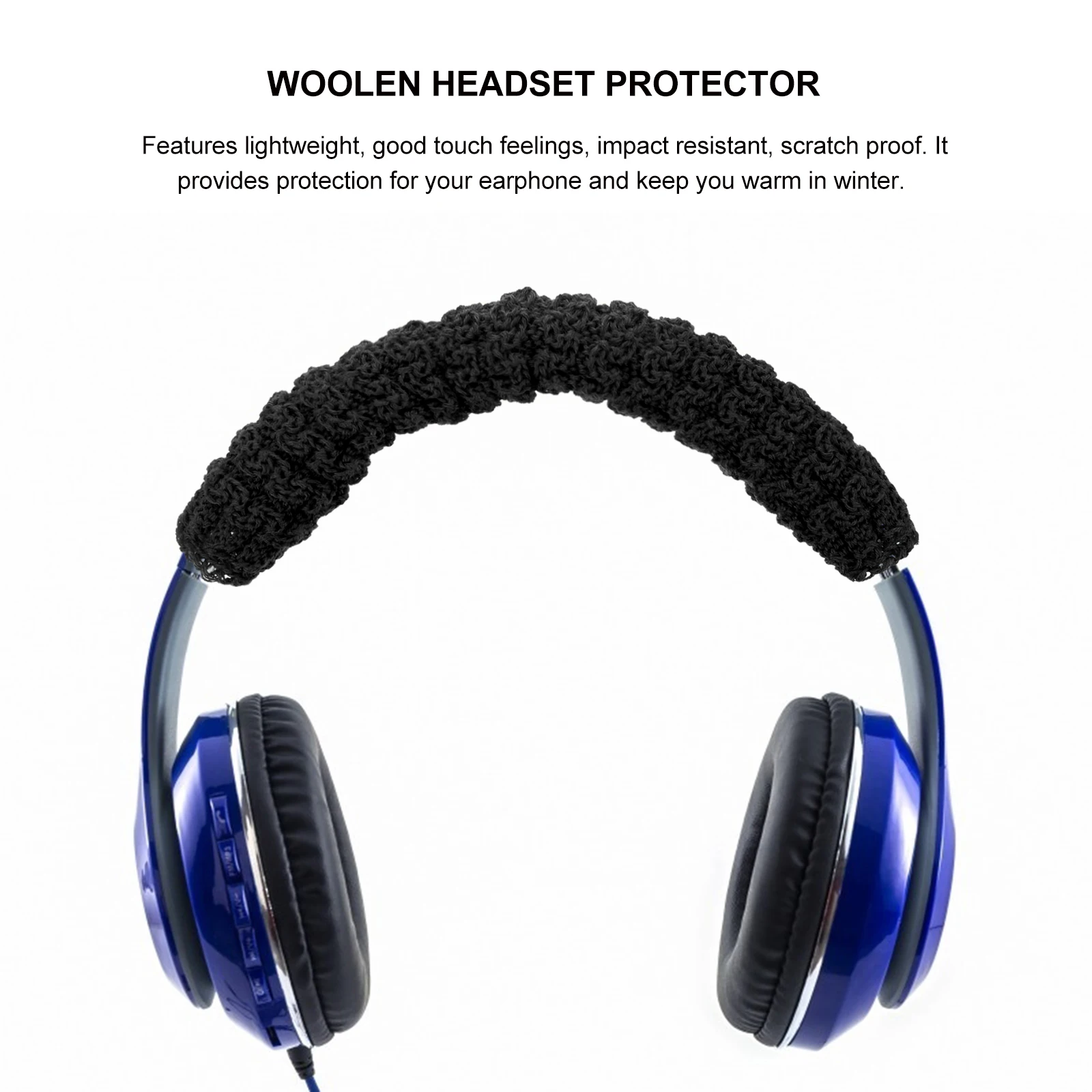 

Braided Headb Headphone Protector Woolen Earphone Case Impact Resistant Scratch Proof Lightweight Dust Protection Winter Warmth