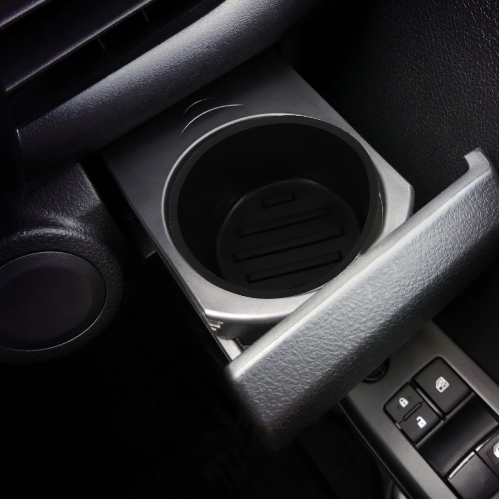 

2pcs Cup Holder Liner Car Console Insert Rubber Replacement for Vehicle Center Console Holders Black Durable Silicone Inserts