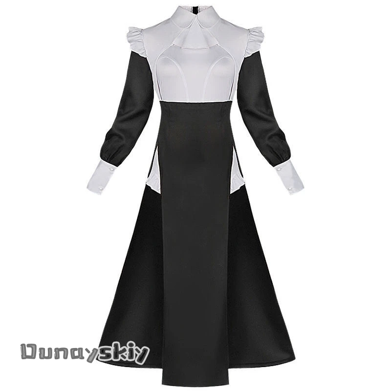 Disfraz de monja para Halloween, disfraz Sexy de monja en blanco y negro, uniformes ajustados, traje de juego de rol de Halloween, vestido de monja para adulto para mujer