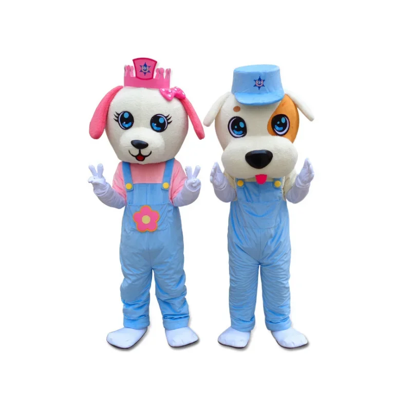 

Fashion new 2 pcs dogs Mascot Costume Adult Birthday Party Fancy Dress Halloween Cosplay Outfits Clothing Xmas