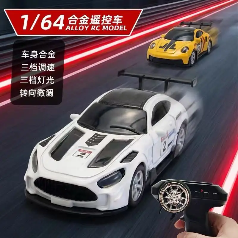 Mini Alloy Remote Control Car 1 64 Scale Simulated Sports Car With Adjustable Speed Light For Desktop Hobby Collection