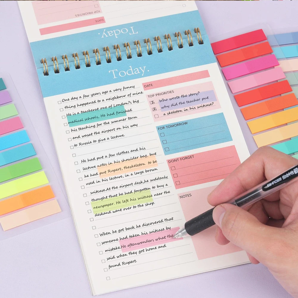 200-14400Sheets Transparent Index Creative Memo Pads Sticky Note Book Tabs Office School Stationery Self-Adhesive Stickers